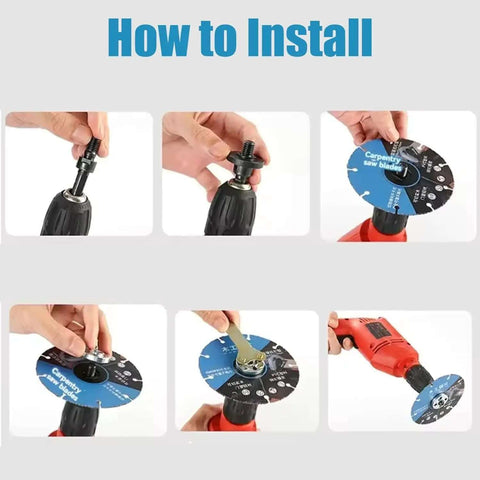 How to install 10Pcs Electric Drill Angle Grinder Connecting Rod Set With 10mm Adjustable Rotary Driver Shaft Adapter And Spanner