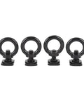 Hella Tough Stainless Steel T Track Mount Tie Down Anchors With M8 Heavy Duty T Slot Locking Rings, set of four black anchors.