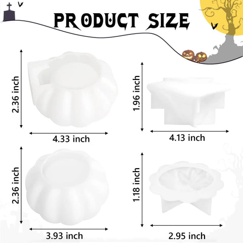 Top Shelf Two Piece Pumpkin Jar Silicone Resin Molds Halloween Seasonal Craft Supplies Durable Flexible Castings Quick Demold Design Sweet Glossy Finish For DIY Art Creators