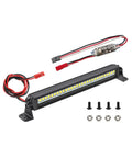 Beefy 30 LED 5.3 Inch Aluminum Roof Light Bar For RC Crawlers, shown with mounting hardware and wiring kit