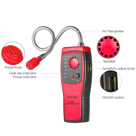 Super Handy Portable Natural Gas Detector Sniffer For Detecting Combustible Propane Methane Fuel Gas Leaks With Flex Probe