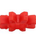 Red urethane shaft coupling spider insert for industrial machinery and drives, flexible power transmission coupler element.