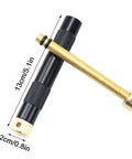 Compact Air Compression Fire Starter With Durable Metal Body for camping, 13cm x 2cm size, black aluminum and brass construction.