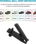 Heavy Duty Ball Joint Separator Tool With Expandable Fork for versatile use on various vehicles, showing adjustable steel design.