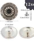 Knockout Vintage Screw Back Buttons 30mm Round Conchos with alloy base and black artificial turquoise for DIY leather projects