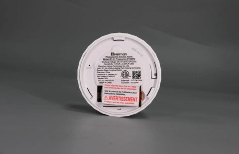 Back view of Interconnected Photoelectric Smoke Alarm System Battery Operated UL 217 10th Certified Wireless Interlinked Home Safety.