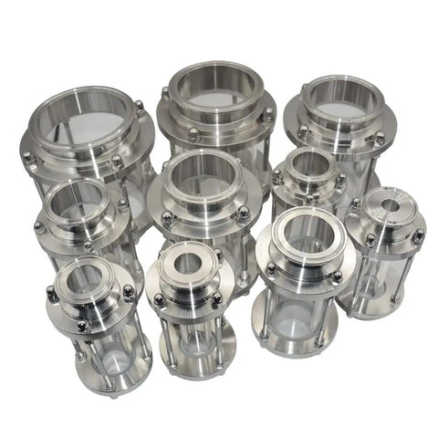 4 Inch Sanitary Flow Sight Glass Tri Clamp Stainless Steel 316 SS Inline Indicator With Full 360 Degree View Pro Grade Build Fits 4 Inch Tri Clamp 102MM Pipe 115MM Ferrule 120 PSI Max 300 Fahrenheit