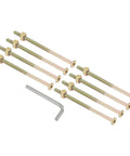 M6 X 120mm Bunk Bed Bolts Kit With Hex Drive Socket Cap Screws, Barrel Nuts And Wrench, 8 Pack in Zinc Color