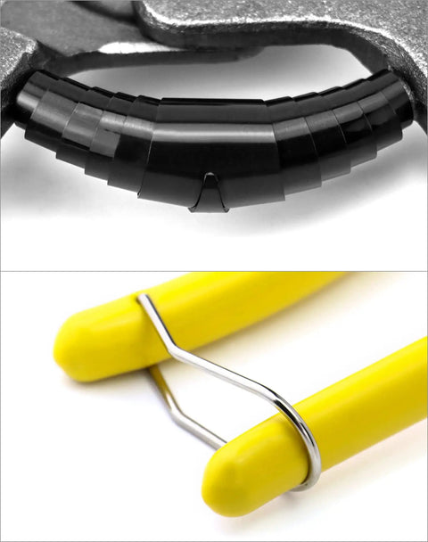Close-up detail of Heavy Duty 8 Inch Steel Wire Cutter and Manganese Alloy Cable Pliers for cutting 1/4 inch wire.