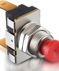 Marine Boat Horn Button Switch 12V 24V Dual Voltage SPST Momentary Red Push On Off Button With Screw Terminals 15A 10A