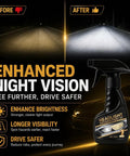 Comparison of road visibility before and after using Headlight Restoration Kit With Cleaner And Ceramic Sealant For 10x Brighter Lights