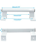 Two Pack 8 Inch Aluminum Sliding Door Handles For Glass Doors White Includes Four Mounting Screws Fits Six And Five Eighths Inch Mounting Holes For Patio Glass Door And Barn Door Durable Aluminum Build With Smooth Operation