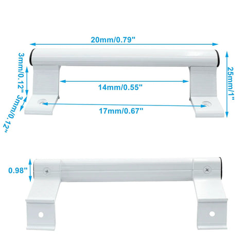 Two Pack 8 Inch Aluminum Sliding Door Handles For Glass Doors White Includes Four Mounting Screws Fits Six And Five Eighths Inch Mounting Holes For Patio Glass Door And Barn Door Durable Aluminum Build With Smooth Operation
