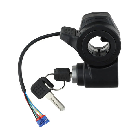 Electric Scooter Throttle Lock With Security Key For A1 G2ProD B1 Models ABS Accelerator Control Replacement Part Ideal For Smooth Acceleration And Long Lasting Durability shown with key and wiring