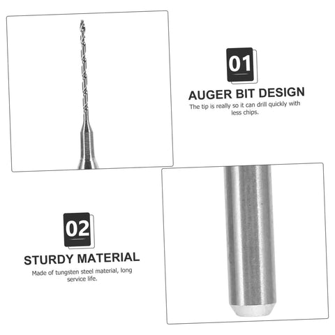 Close-up of drill bit and shaft from 30Pc Printer Nozzle Unclogger Kit with Tungsten Steel Drill Bits for Micro PCB cleaning.