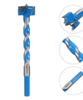 BEBEMOKO 25x125mm blue-coated wood drill bit with extended-thread design for heavy-duty drilling