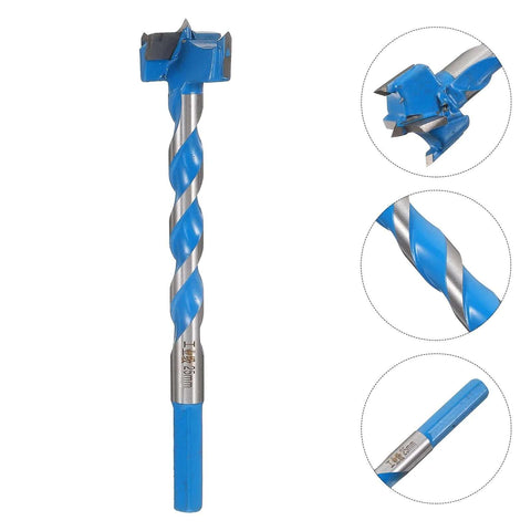 BEBEMOKO 25x125mm blue-coated wood drill bit with extended-thread design for heavy-duty drilling