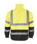 Back view of Hi Visibility Waterproof Rain Jacket With Mesh Lining Meets ANSI ISEA 107 2015 Class 3 Type R