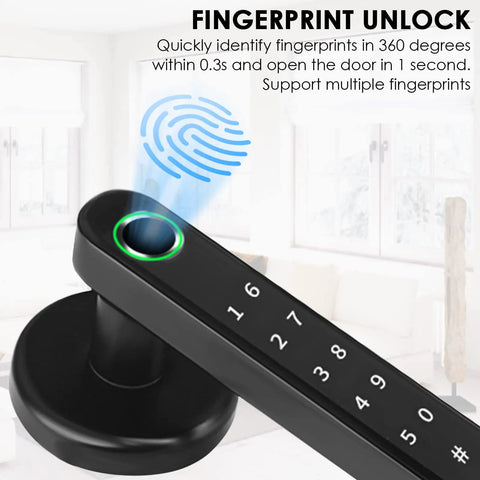 Smart Biometric Door Lock With Keypad And App 4 In 1 No Key Needed Keyless Entry Fingerprint Code Tap And Go Phone Access