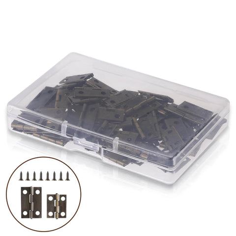 Small Stainless Steel Hinges Set For Cabinets And Wooden Boxes 30 Pcs Retro Decorative Folding Butt Hinges With Screws