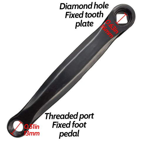 Left 170mm Bicycle Crank Arm Replacement For Electric Folding Hybrid Mountain And Road Bikes Aluminum Alloy Horizontal Diamond Hole Built Tough Easy To Install
