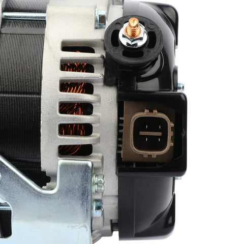 12V 100Amp Car Alternator Replacement For Scion xB 2008 2013 Toyota Camry 2007 2009 Corolla 2009 2010 Matrix 2009 2013 And Pontiac Vibe 2009 2010 CW 7 Groove Pulley OEM 11195N 400-52167R Direct Fit Plug And Play Ready To Roll close-up view
