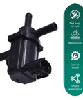 Polcatay vacuum switch valve, black plastic automotive valve with two hose ports and 2-pin connector