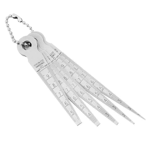 Pro Grade Stainless Steel Welding Taper Feeler Gauge Set, 5-piece precision gap and hole size measuring tool with 0.1mm resolution