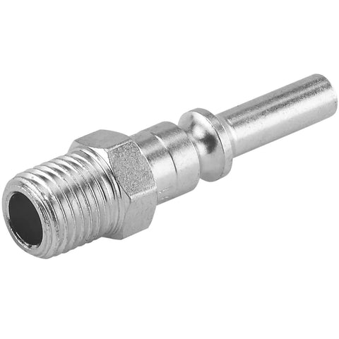 1/4 Inch MNPT L Style Plug Push Type Sleeve Release Silver Case Hardened Steel Plated Box Of 10 For Air Shop Use Handles Up To 300 PSI