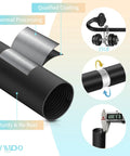 Details of Wrap Around Black Curtain Rod Set Adjustable 48 To 84 Inch 5/8 Inch Diameter Matte Black Hidden Curved Design For Room Darkening