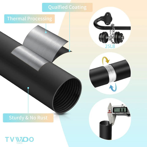 Details of Wrap Around Black Curtain Rod Set Adjustable 48 To 84 Inch 5/8 Inch Diameter Matte Black Hidden Curved Design For Room Darkening