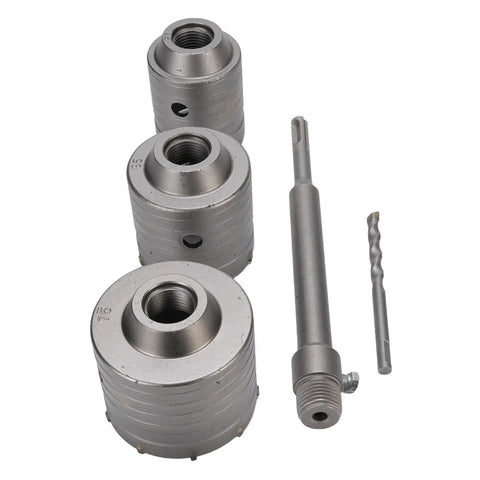 Versatile Hole Saw Kit For Concrete And Masonry With Dope Tungsten Steel YG8C Alloy Bits Built To Last For Hollow Brick And Cement Walls Perfect For Drilling Concrete And Various Materials Includes Portable Storage Case And Triple Tooth Design, three sizes