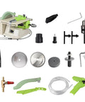 Pro 110V Gem Faceting Machine 5-in-1 Bench Grinder For Polishing Jade Stone Carving Wood components and accessories layout.