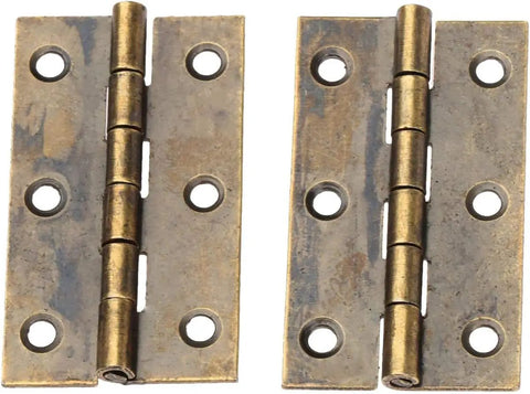 Bronze Decorative Wooden Box Hinge Set 2 Pieces For Small Cabinets And Drawers Jewelry Box Hardware Vintage Butt Hinge 50x28mm