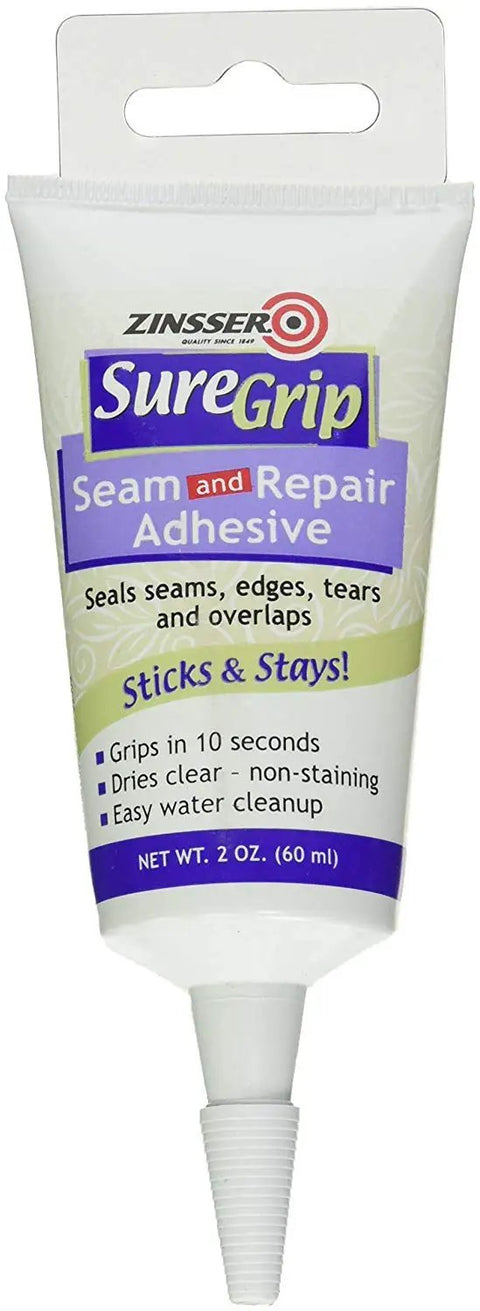 2 Oz Seam And Repair Adhesive tube with applicator, suitable for metal, plastic, wood, 3 pack, SureGrip label visible