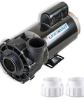 3Hp Two Speed Hot Tub Spa Pump Motor Replacement 230V 56 Frame Two Inch Port Heavy Duty Water Jet System, black motor with intake.