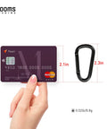 2.3 Inch Aluminum Carabiner Clip Keychain Set Grab And Go Ready D Ring Attachments With Quick Release Spring Gate Durable Black