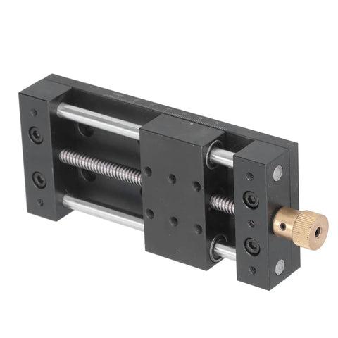 Beefy Aluminum Linear Stage Slide Table Kit With Base For Precise Manual Actuation And Rock-Solid High-Accuracy Linear Rail System