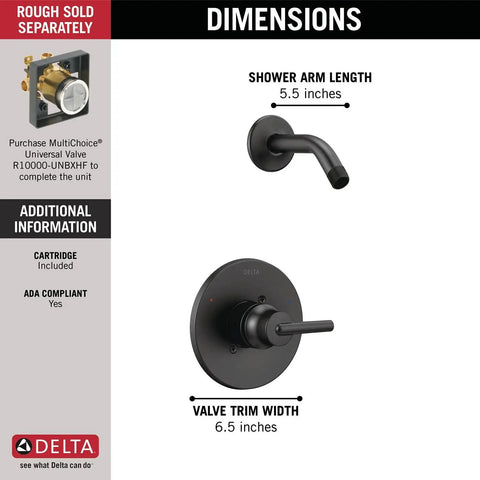 Totally Chic Matte Black Shower Trim Kit Single Handle Bathroom Faucet Set Modern Minimalist Design Quick Wall Refresh For Trendy Baths Showerhead And Valve Sold Separately Today