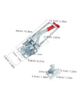 Premium Heavy Duty Toggle Latch Clamps Set Of 2 With Stupendous 2183 Lb Hold Power dimensions labeled on galvanized iron clamps.