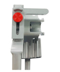 Close-up of Rock Solid Heavy Duty Triple Head Tube Bender showing red size adjustment knob and calibrated markings.