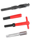 M18x1.5 Thread Repair Kit With Beefy Stainless Steel Inserts For Rethreading And Restoring Damaged Threads In Aluminum And Metal, black drill and tap tools