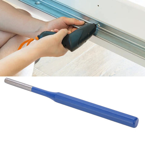 Heavy Duty Steel Pin Punch Kit With Kickass Ergonomic Blue Handles And Tough As Nails Heat Treated Drift Center Punches for pin removal.