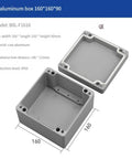 Two cast aluminum outdoor junction boxes, IP65 enclosure, 160x160x90 mm, lid included.