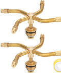 Three Quarter Inch Arm Automatic Rotary Sprinkler For Garden Yard And Lawn 360 Degree No Fuss Sprinkling Low Pressure Brass Set