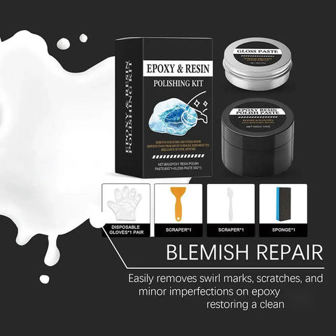 Complete Epoxy Resin Polishing Kit For A Mirror Finish Shine Premium Polishing Compound And Scraper