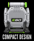Side view of rechargeable portable work light up to 10,000 lumens with 360-degree folding panels, compact design emphasized