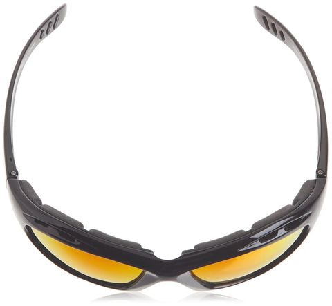 Shade 5 Mirrored Safety Glasses With Pro Grade Shatterproof Lenses, front view with black frame and mirrored lenses