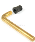 Badass Heavy Duty All Steel M1 Garand Gas Cylinder Lock Screw Wrench with gold finish and hex screw side view.