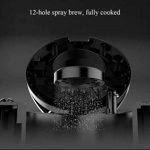 Premium Automatic Bean To Cup Coffee Maker With 24 Hour Timer Steams Silky Lattes And Cappuccinos Durable Stainless Steel Carafe showing 12-hole spray brew.